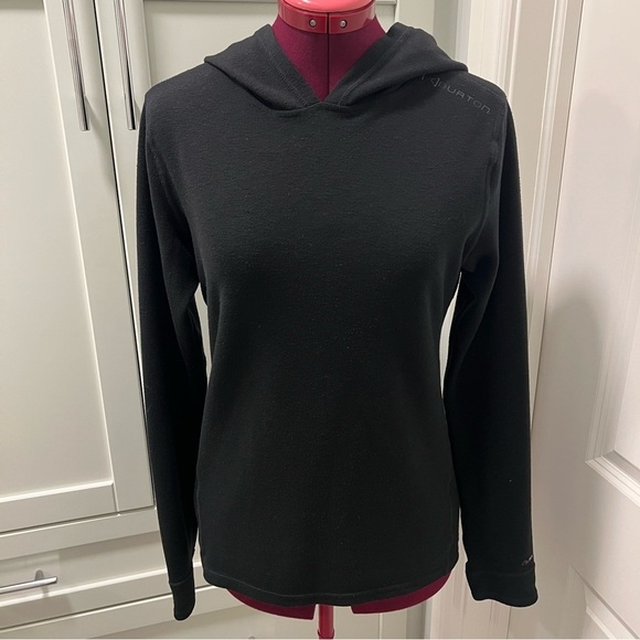 Burton Tops - BURTON [ak] Black Hoodie Base Layer Snowboard Ski Polartec Gore-tex Size Large